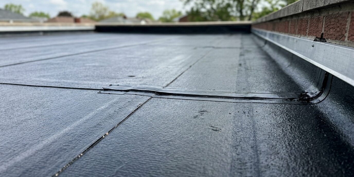 EPDM_roofing_after_cleaning_by-Professional- Liberty SoftWash